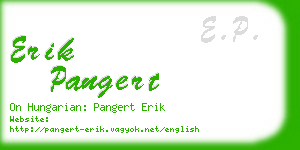 erik pangert business card